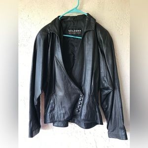Stunning Wilson leather vintage black jacket size L
